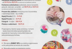 Organizacja urodzin dla dzieci w Formy Kolory, Kabaty róg KEN i Przy Bażantarni, oferta - ciąg dalszy