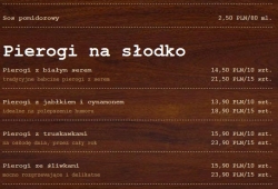Piecuszki - menu na telefon: pierogi na słodko i sosy do pierogów