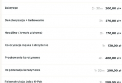 Giuseppe Wzorcownia Fryzur - cennik, Top Stylista