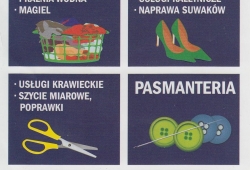 Pralnia, Krawcowa, Szewc, Kaletnik, Pasmanteria Dereniowa