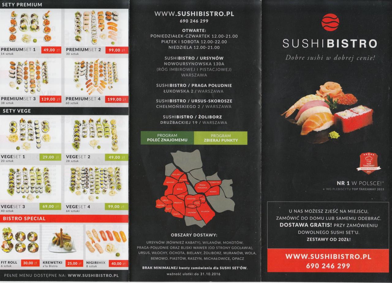 Sushi Bistro Nowoursynowska menu cz. 1 Sushi Bistro Nowoursynowska menu cz. 1